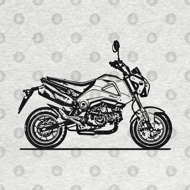 MSX125 Motorcycle Sketch Art by DemangDesign